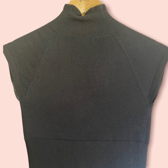 ARMANI EXCHANGE| 70% Silk/30% Cotton Y2K High neck cap sleeve sweater dress EUC - Picture 2 of 8
